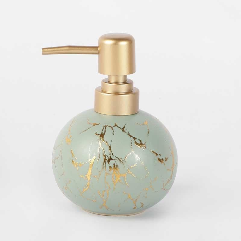 Buy Marble Texture Soap Dispenser (Turquoise)- Round Soap Dispenser from Vaaree