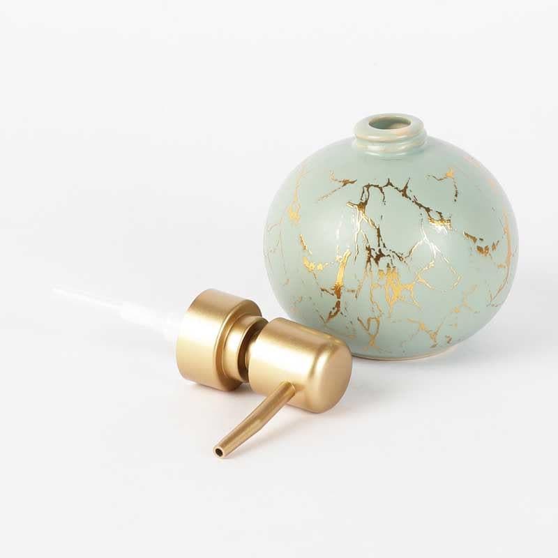 Buy Marble Texture Soap Dispenser (Turquoise)- Round Soap Dispenser from Vaaree