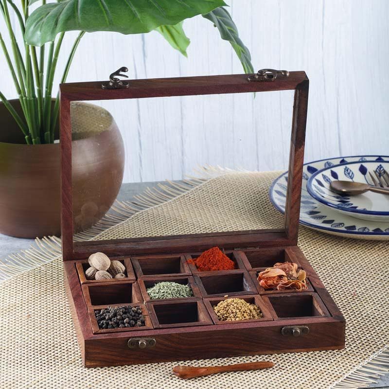 Buy Timeless Wooden Spice Box Masala Box from Vaaree