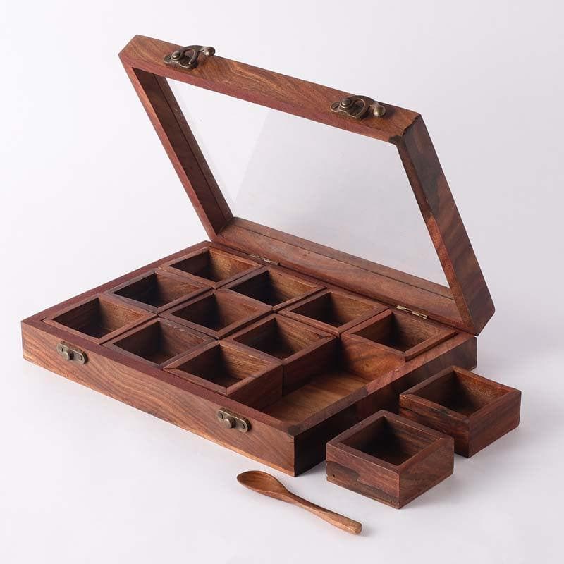 Buy Timeless Wooden Spice Box Masala Box from Vaaree