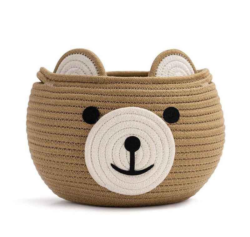 Buy Happy Bear Multipurpose Basket- Beige Storage Basket from Vaaree