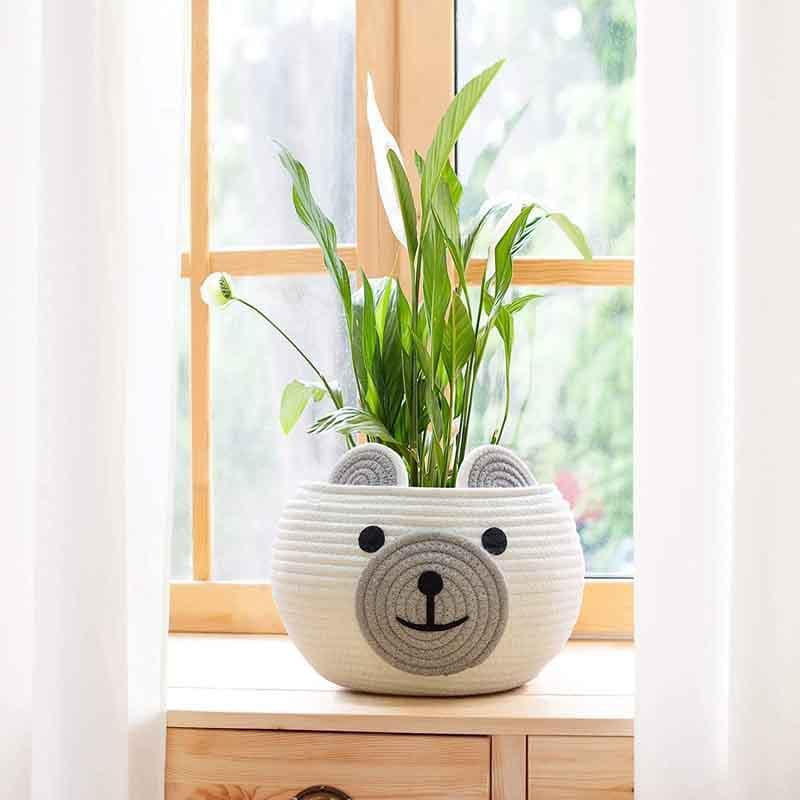 Buy Happy Bear Multipurpose Basket- White Storage Basket from Vaaree