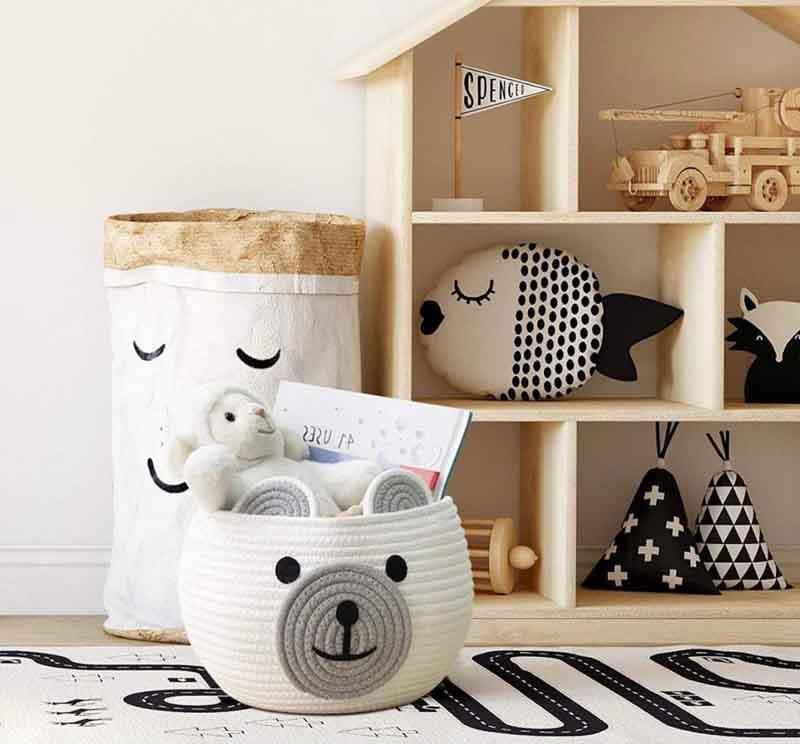 Buy Happy Bear Multipurpose Basket- White Storage Basket from Vaaree