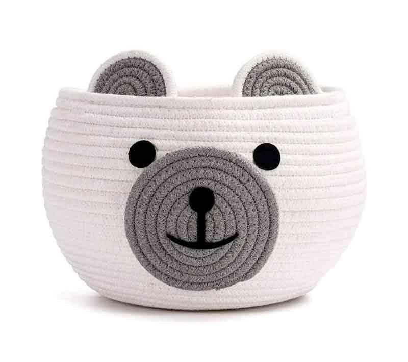 Buy Happy Bear Multipurpose Basket- White Storage Basket from Vaaree