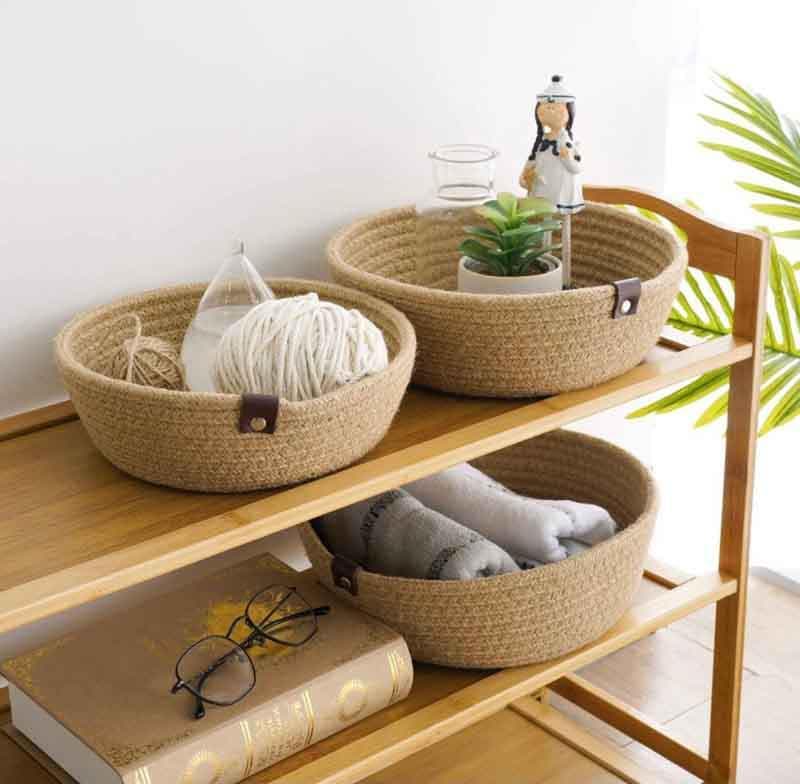 Buy Latte Storage Basket - Set Of Three Storage Basket from Vaaree