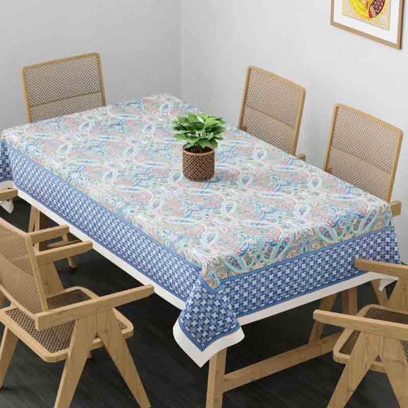 Buy Kaleidoscopic Paisleys Table Cover - Blue Table Cover from Vaaree