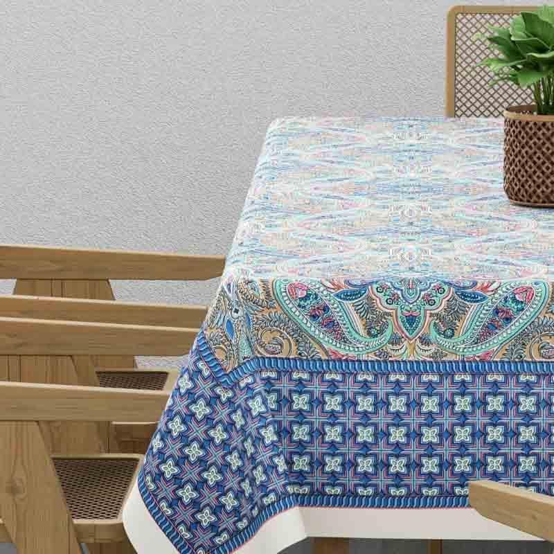 Buy Kaleidoscopic Paisleys Table Cover - Blue Table Cover from Vaaree