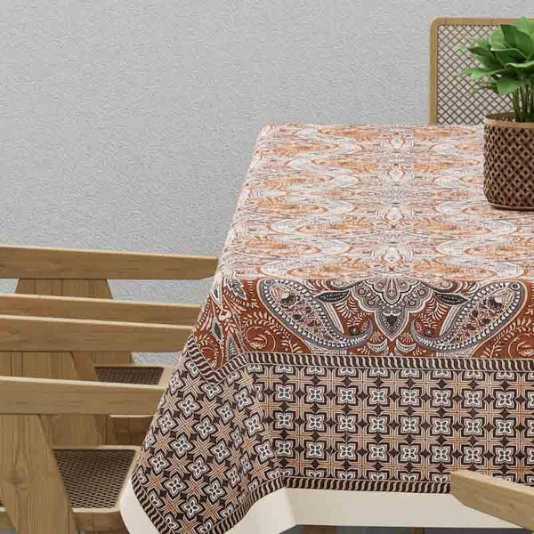 Buy Kaleidoscopic Paisleys Table Cover - Brown Table Cover from Vaaree