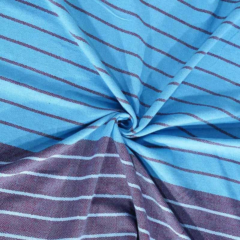 Table Cover - Madras Barcode Stripe Table Cover - Blue