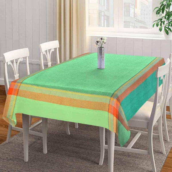 Table Cover - Madras Checks Border Table Cover - Green