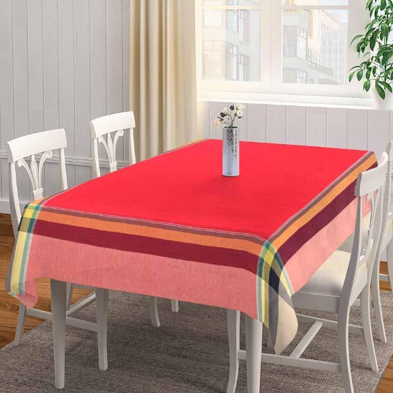 Buy Madras Checks Border Table Cover - Red Table Cover from Vaaree