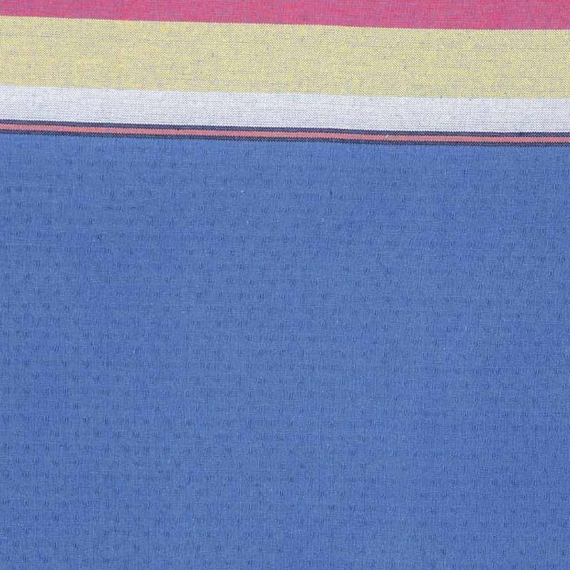 Table Cover - Madras Stripes Border Table Cover - Blue