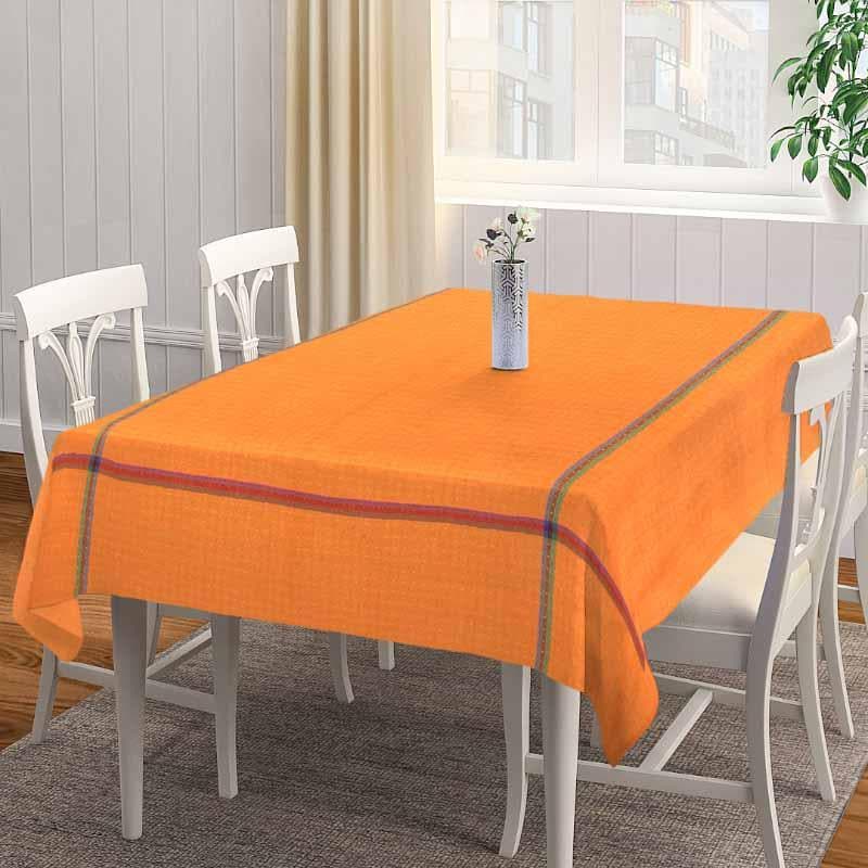 Buy Madras Stripes Border Table Cover - Orange Table Cover from Vaaree