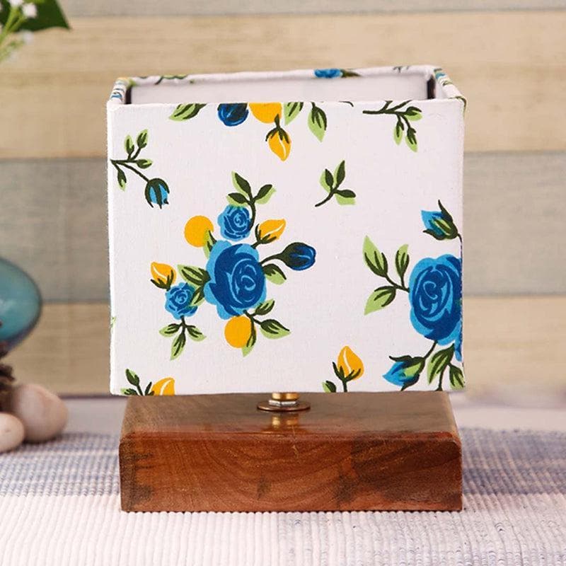 Table Lamp - Blue Daisy Square Lamp