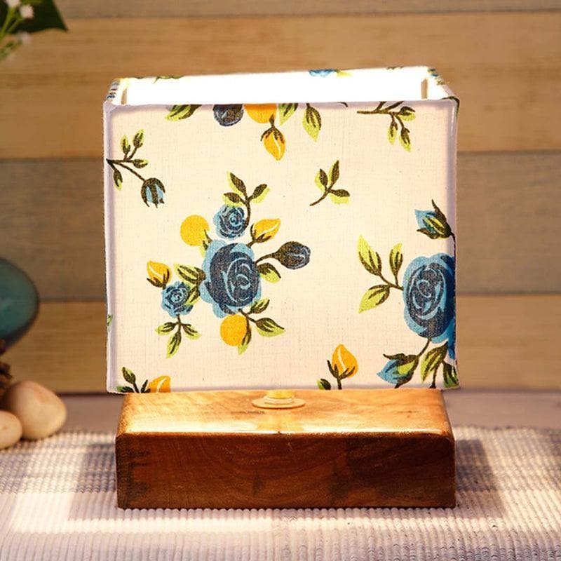 Table Lamp - Blue Daisy Square Lamp