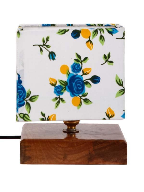 Table Lamp - Blue Daisy Square Lamp