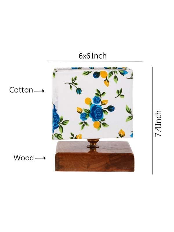 Table Lamp - Blue Daisy Square Lamp