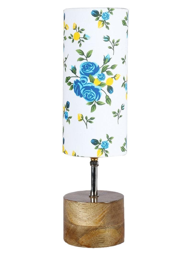 Table Lamp - Blue Floral Rustic Table Lamp