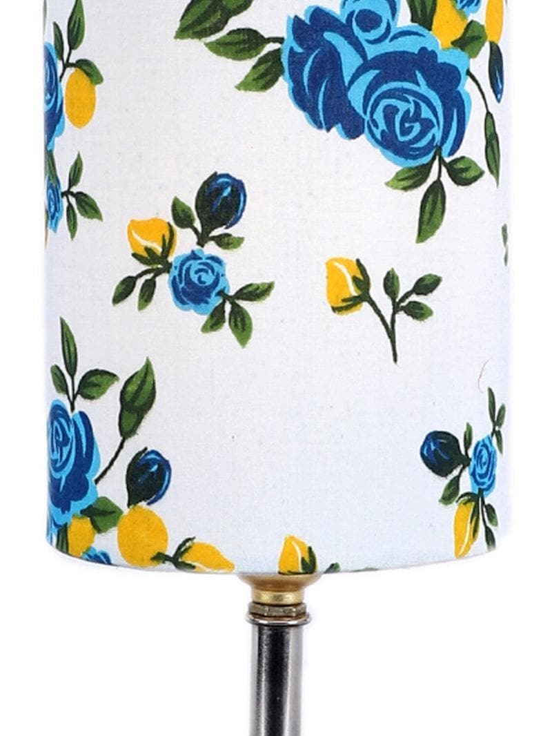 Table Lamp - Blue Floral Rustic Table Lamp