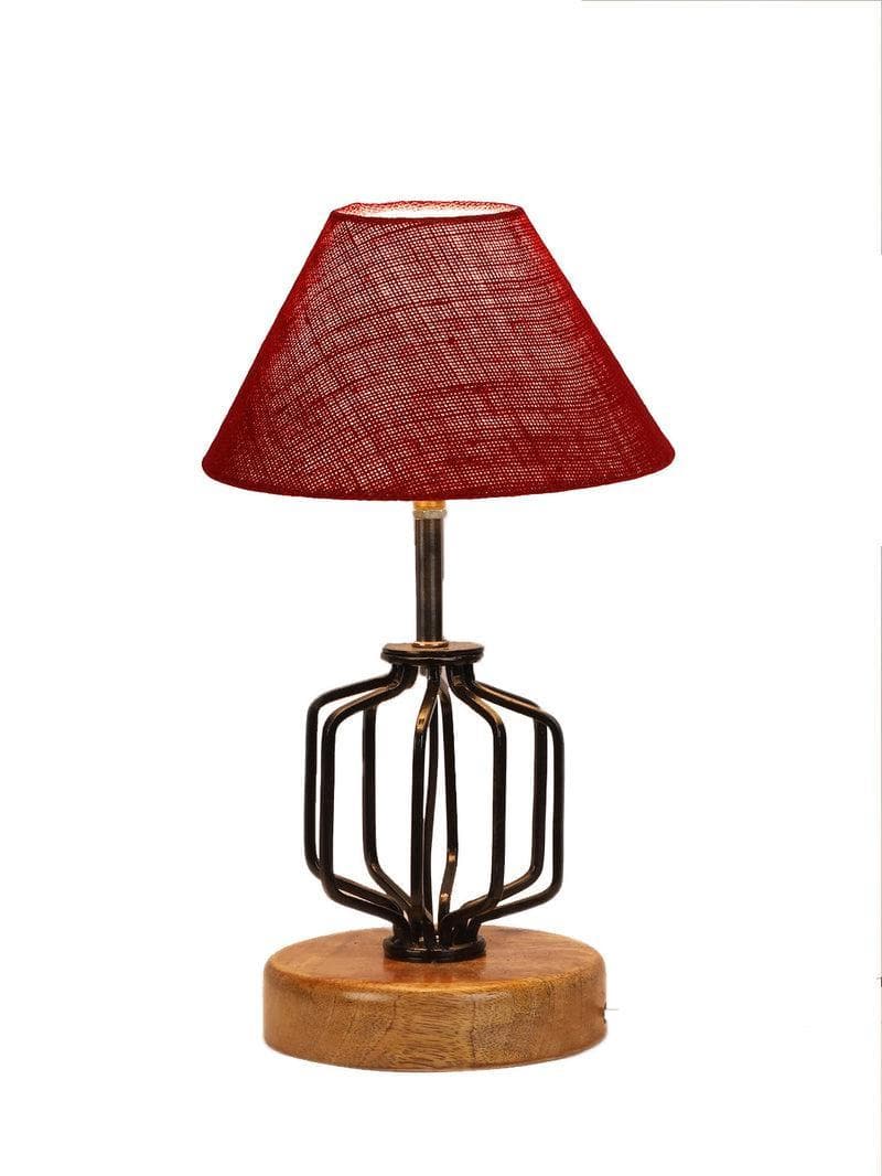 Buy Cosmo Table Lamp- Maroon Table Lamp from Vaaree