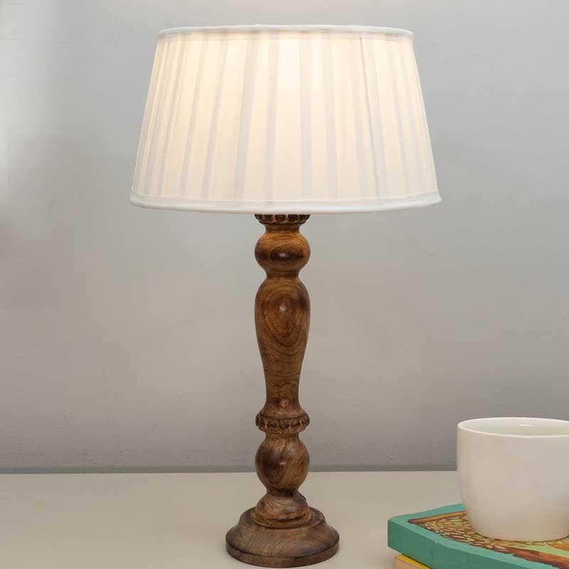 Buy Earthine Table Lamp - White/Brown Table Lamp from Vaaree