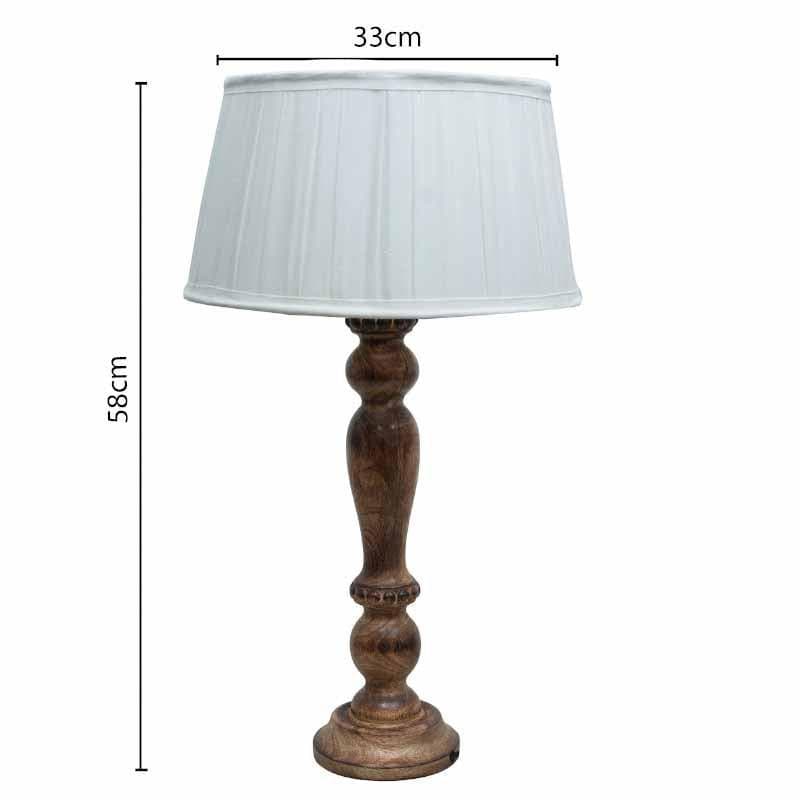 Table Lamp - Earthine Table Lamp - White/Brown