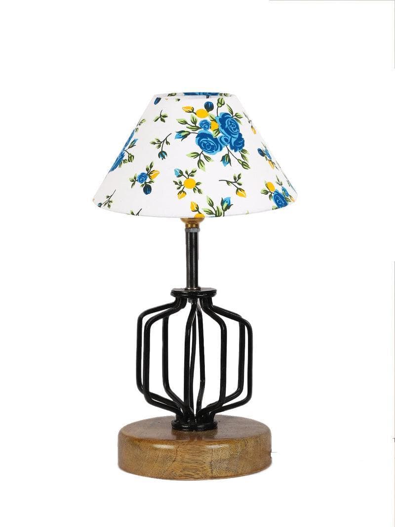 Table Lamp - Floral Cosmo Table Lamp- Blue