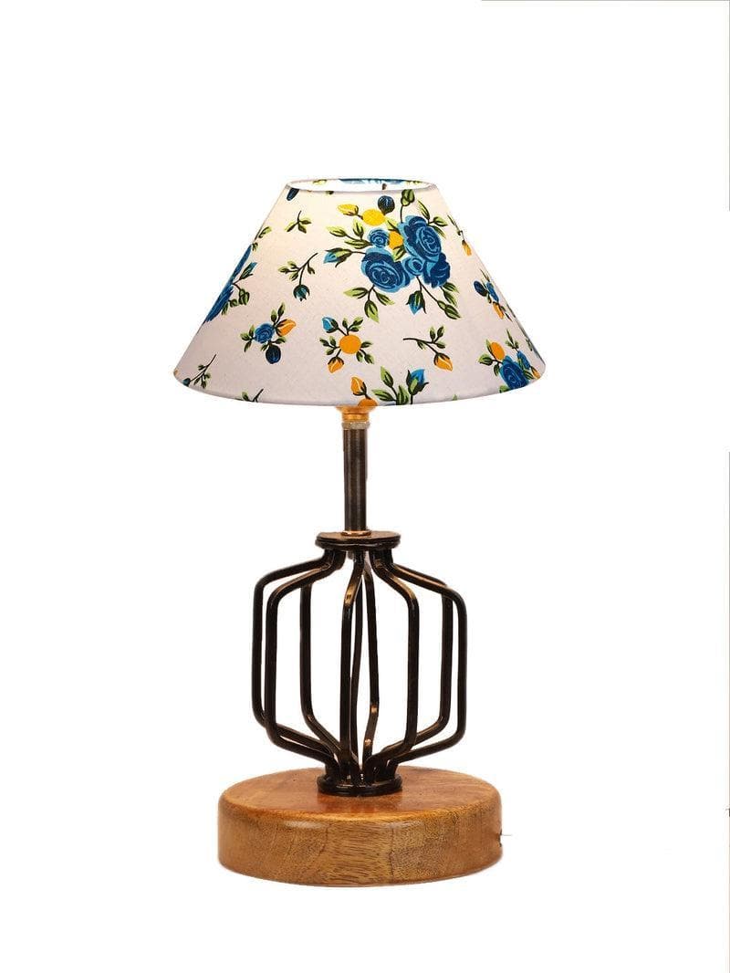 Table Lamp - Floral Cosmo Table Lamp- Blue