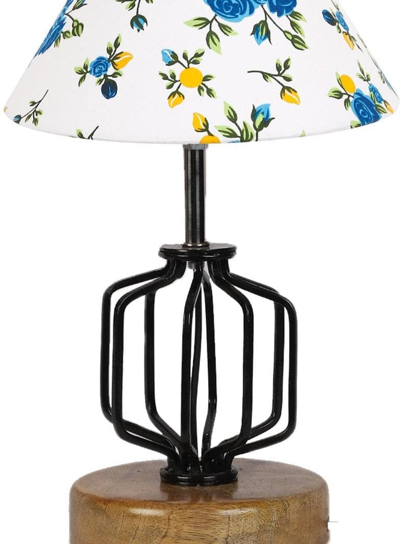 Table Lamp - Floral Cosmo Table Lamp- Blue