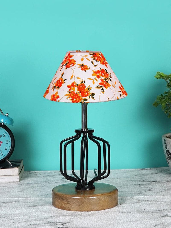 Table Lamp - Floral Cosmo Table Lamp- Orange