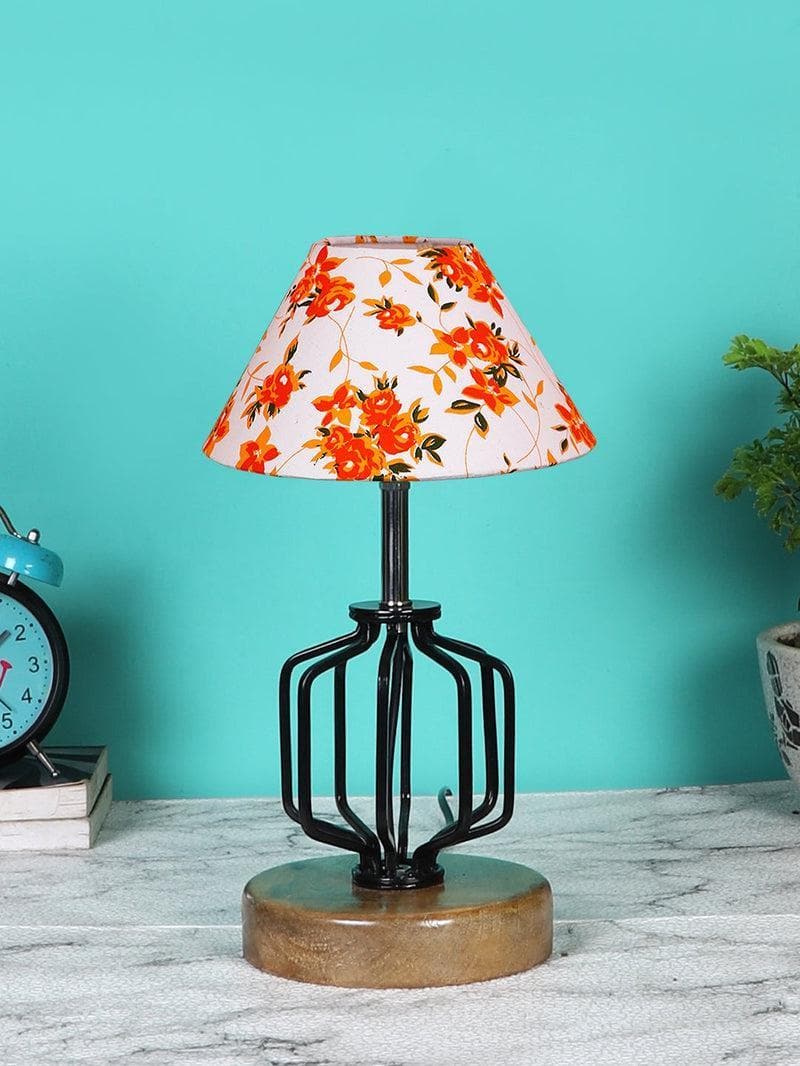 Buy Floral Cosmo Table Lamp- Orange Table Lamp from Vaaree