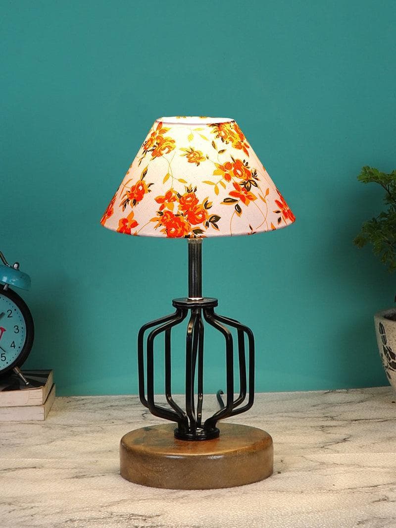 Buy Floral Cosmo Table Lamp- Orange Table Lamp from Vaaree