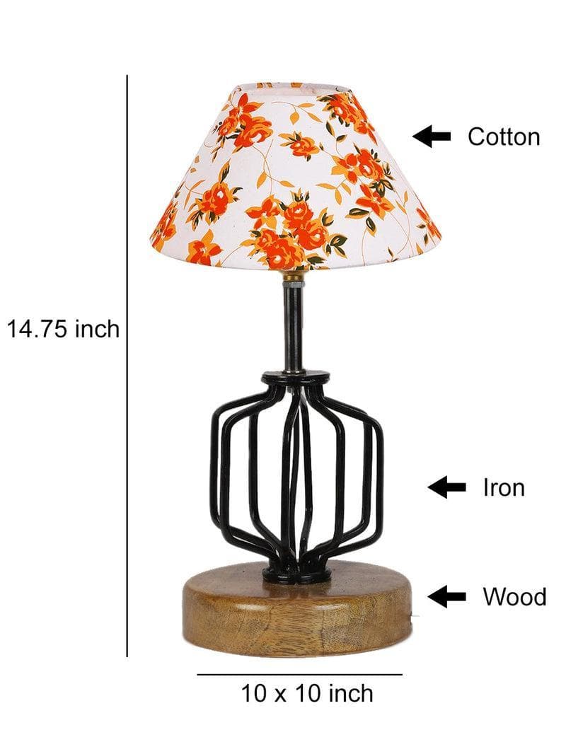 Buy Floral Cosmo Table Lamp- Orange Table Lamp from Vaaree