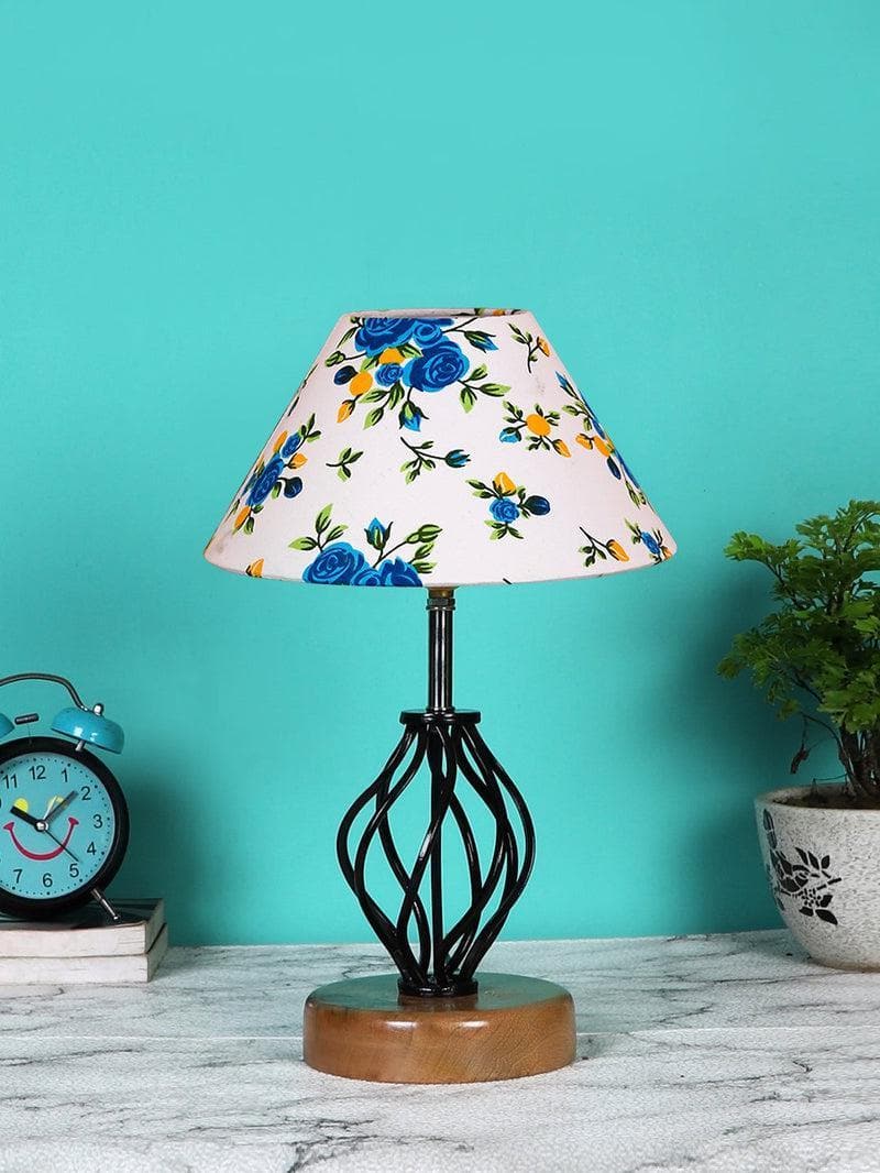 Buy Floral Georgia Table Lamp- Blue Table Lamp from Vaaree