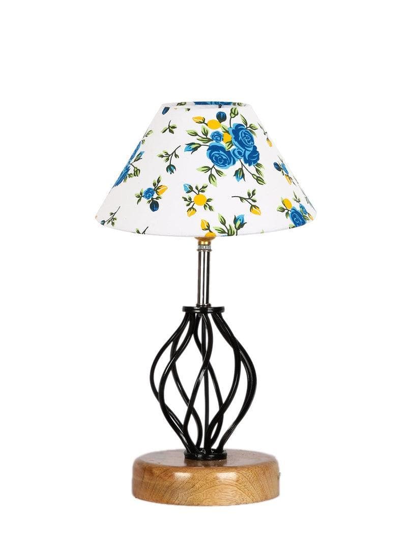 Buy Floral Georgia Table Lamp- Blue Table Lamp from Vaaree