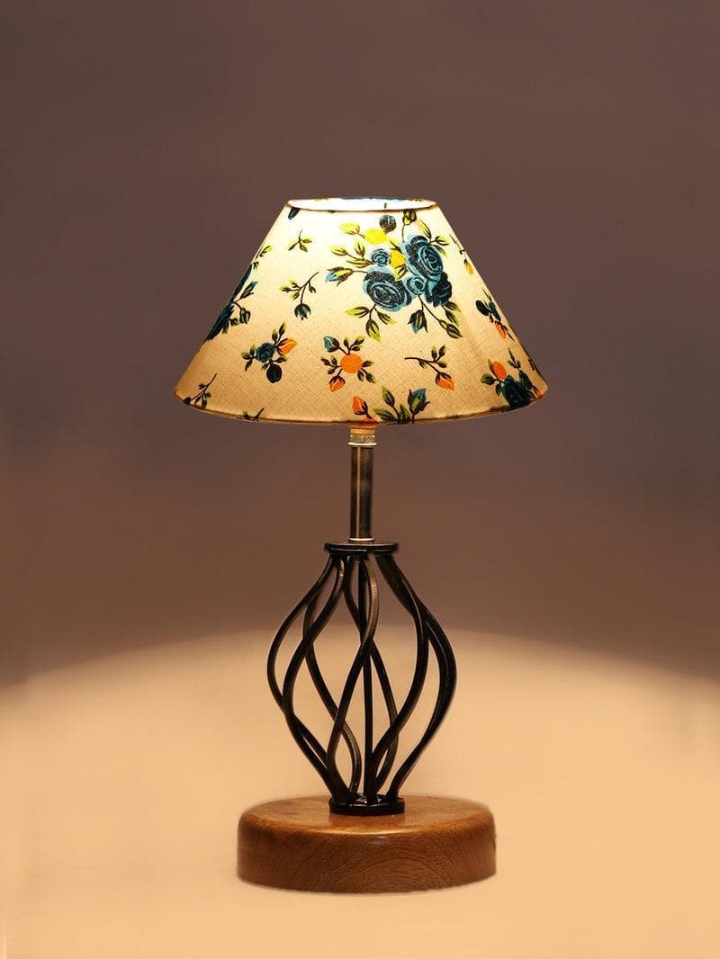 Buy Floral Georgia Table Lamp- Blue Table Lamp from Vaaree