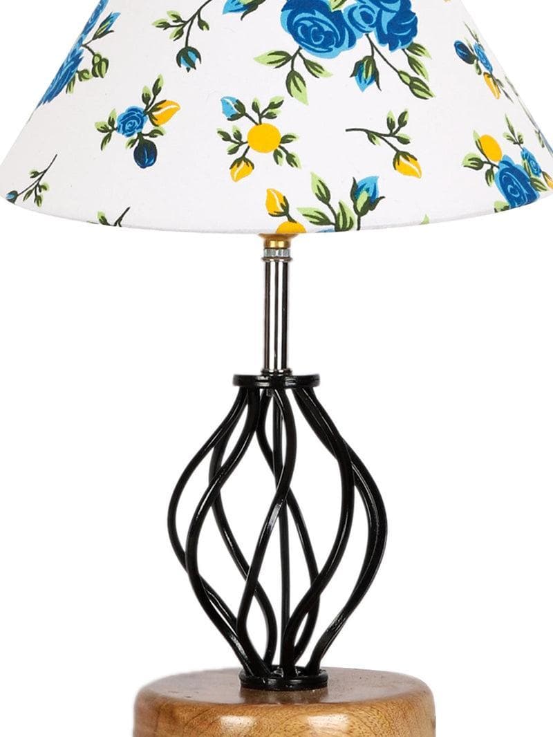 Buy Floral Georgia Table Lamp- Blue Table Lamp from Vaaree