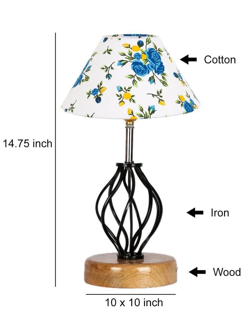 Table Lamp - Floral Georgia Table Lamp- Blue