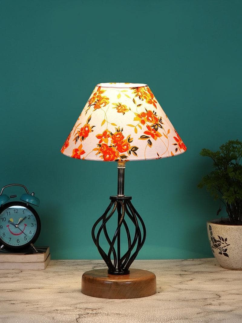 Table Lamp - Floral Georgia Table Lamp- Orange