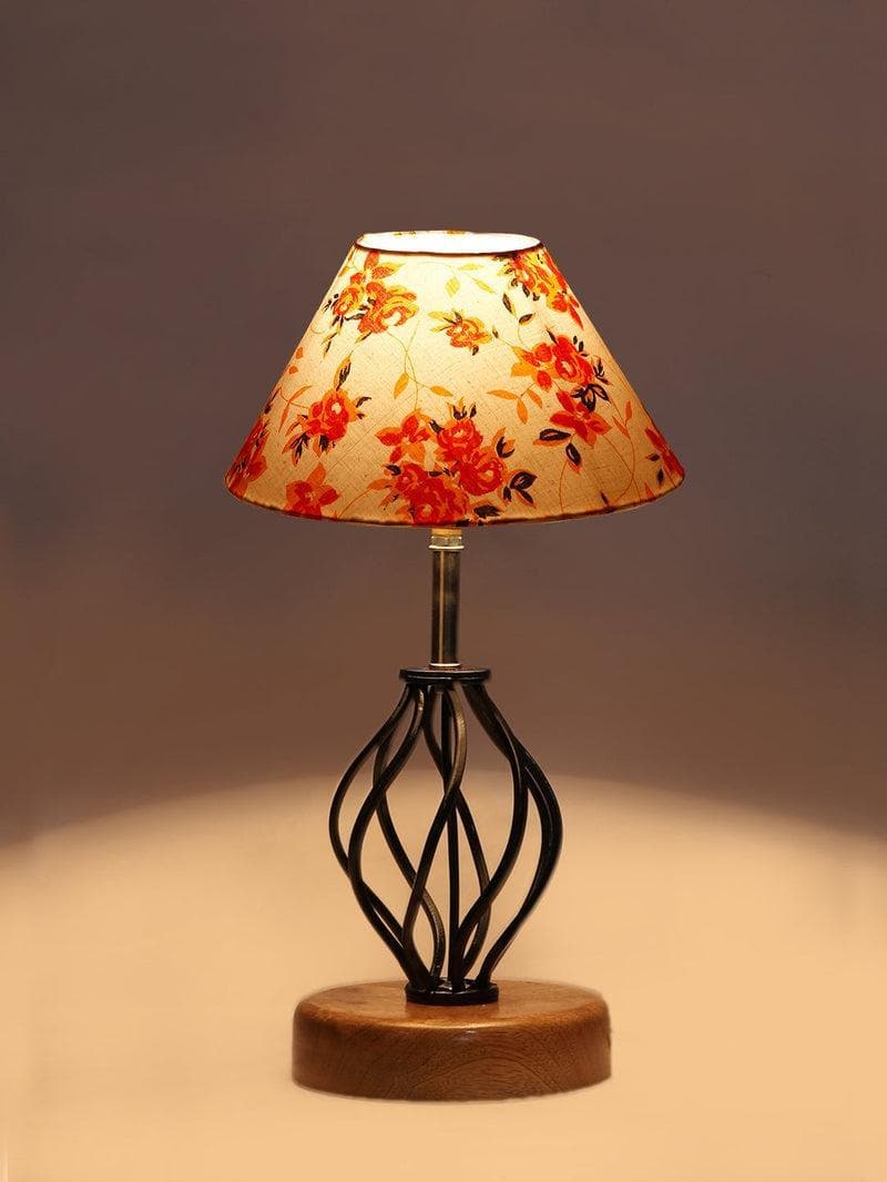 Table Lamp - Floral Georgia Table Lamp- Orange