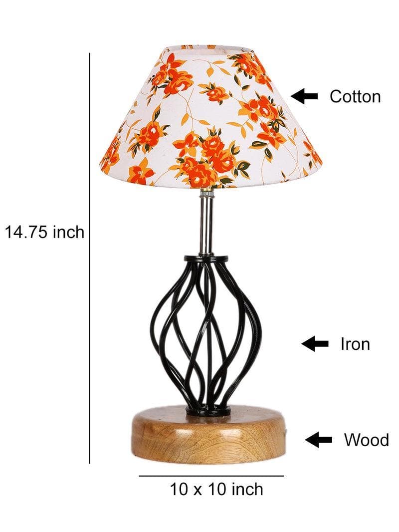 Table Lamp - Floral Georgia Table Lamp- Orange