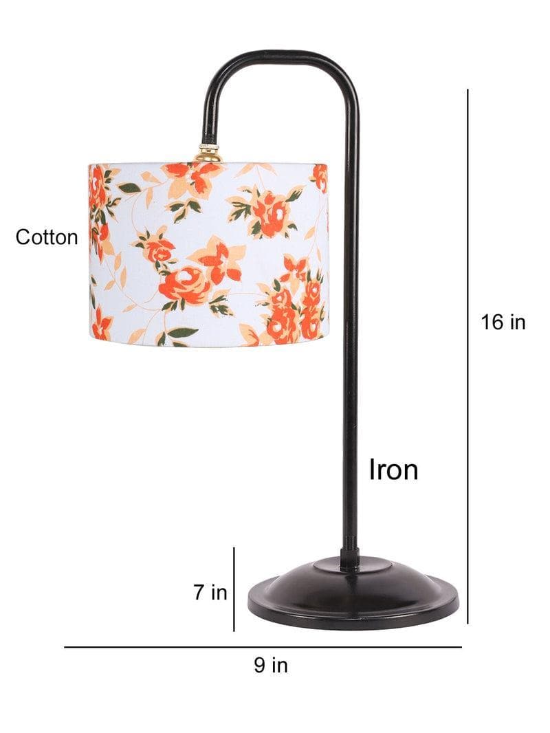 Buy Flynn Floral Arch Table Lamp- Orange Table Lamp from Vaaree