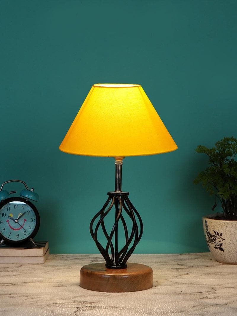 Buy Georgia Table Lamp- Yellow Table Lamp from Vaaree