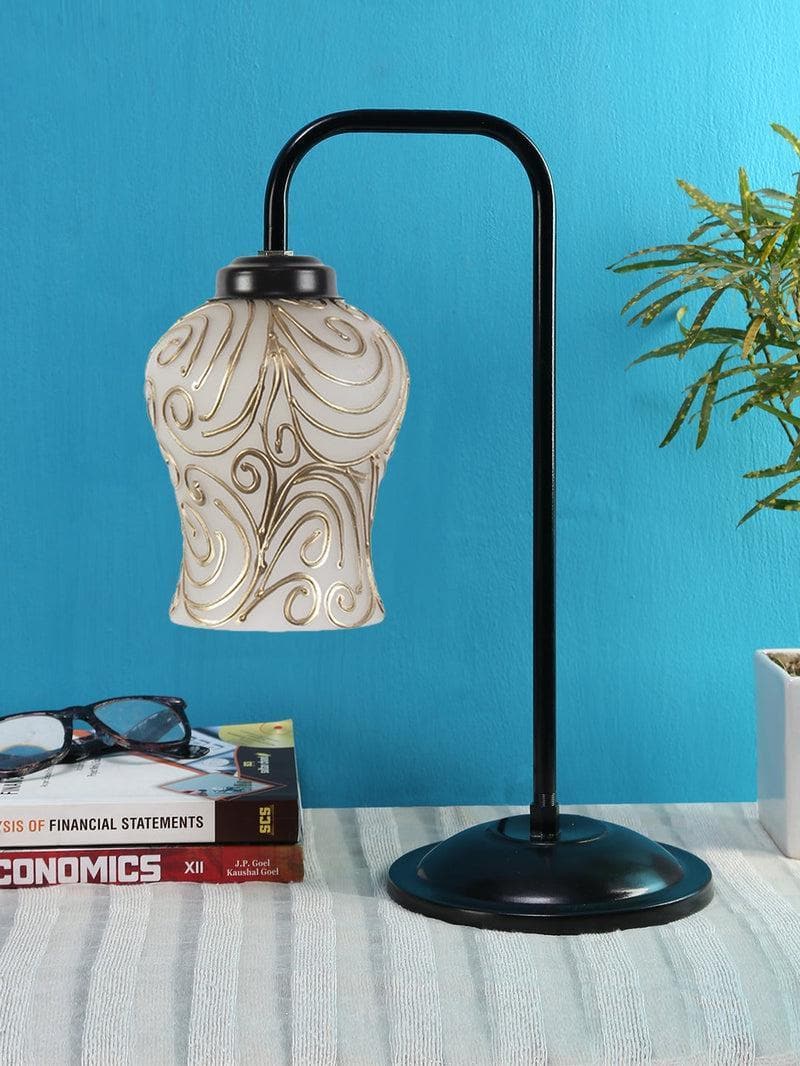 Buy Gold Embossed Arch Table Lamp Table Lamp from Vaaree