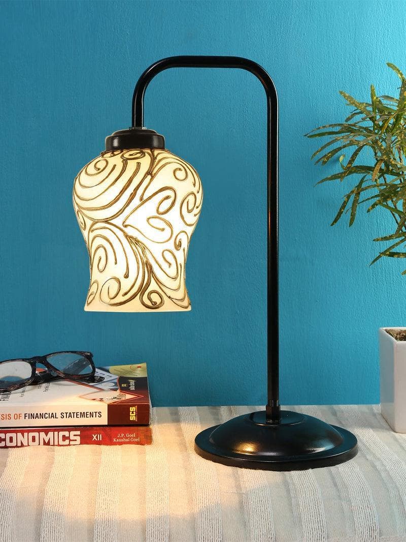 Buy Gold Embossed Arch Table Lamp Table Lamp from Vaaree