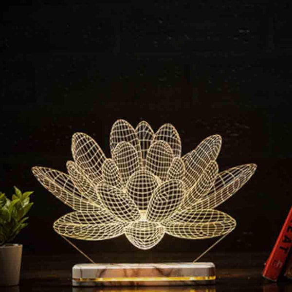 Table Lamp - Lit Lotus Lamp