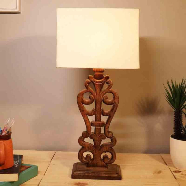 Table Lamp - Meraki Carved Table Lamp - Brown