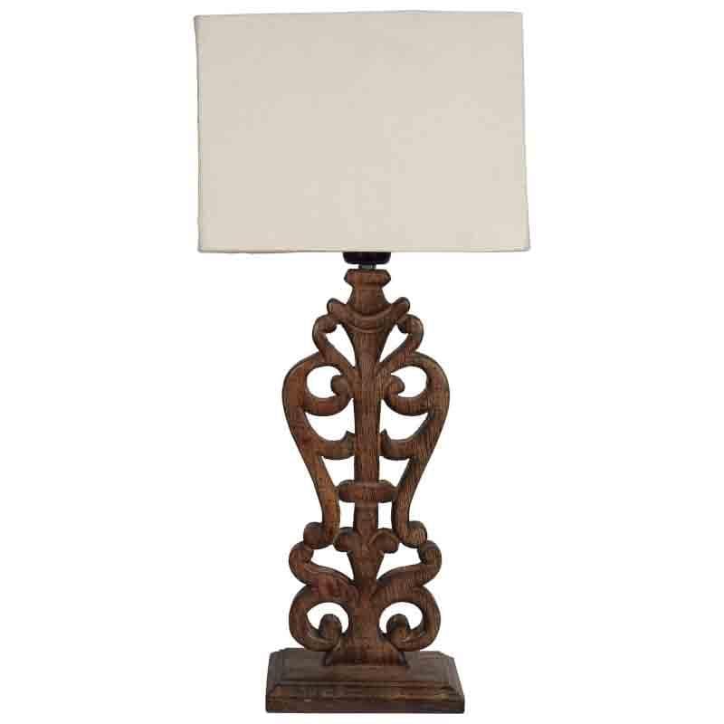 Buy Meraki Carved Table Lamp - Brown Table Lamp from Vaaree