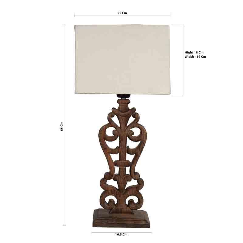 Buy Meraki Carved Table Lamp - Brown Table Lamp from Vaaree