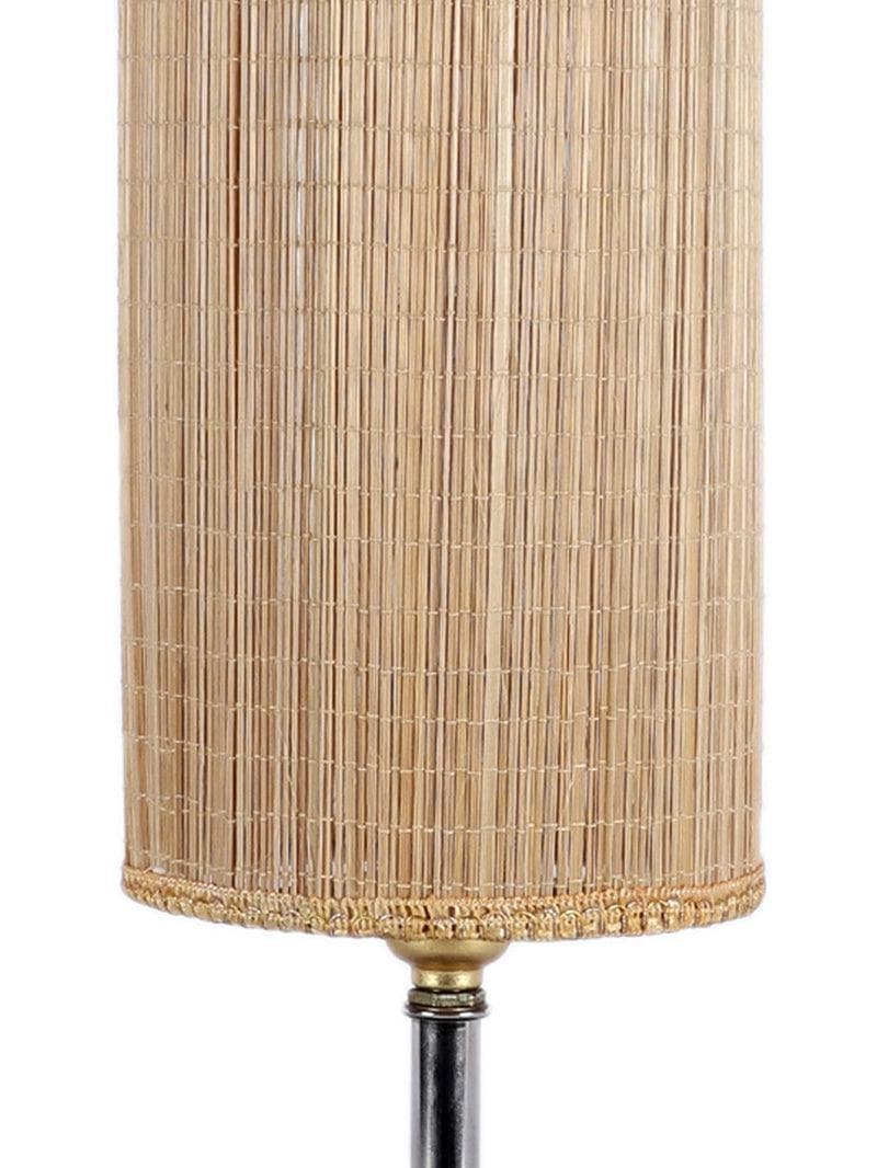 Table Lamp - Rustic Wood Table Lamp- Beige